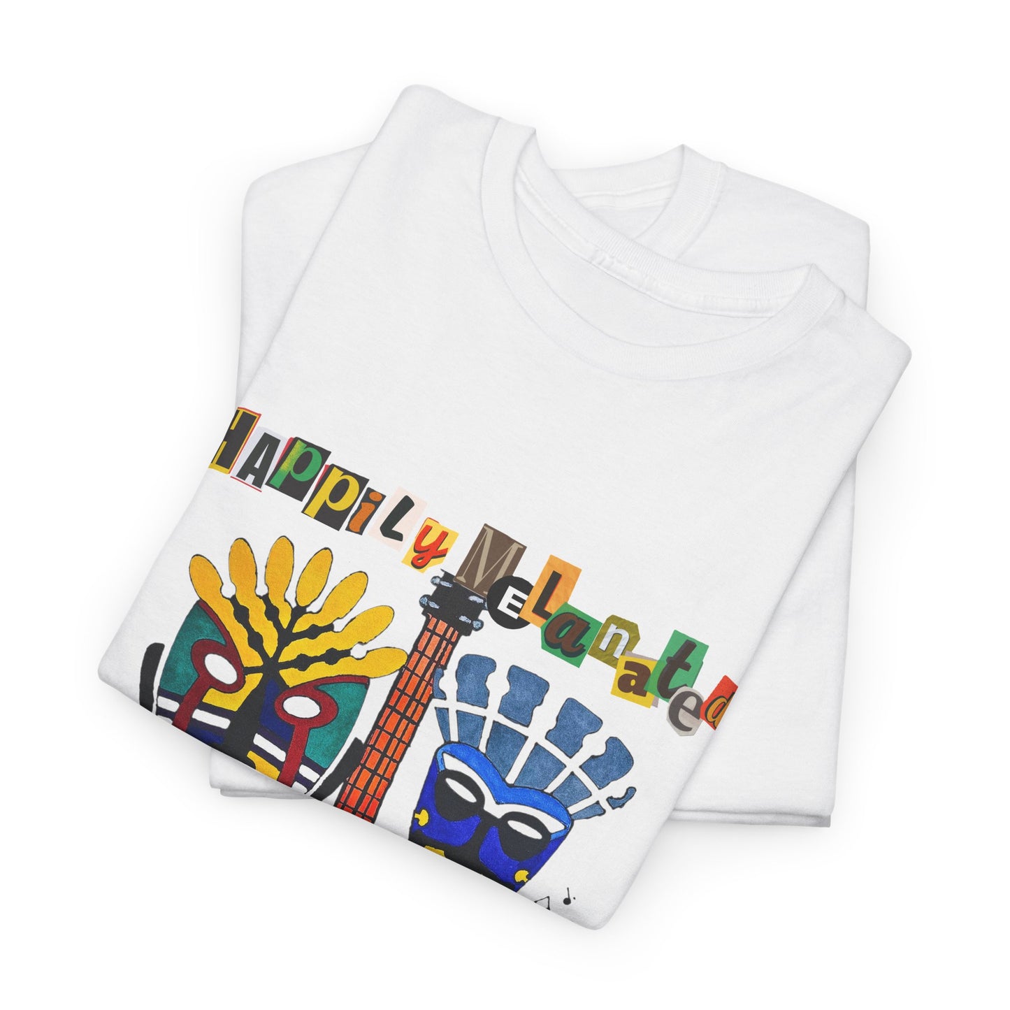 Guitar Art Tribal Masks Unisex Tee, Music Lover Graphic Shirt, Unique Handcrafted Tee