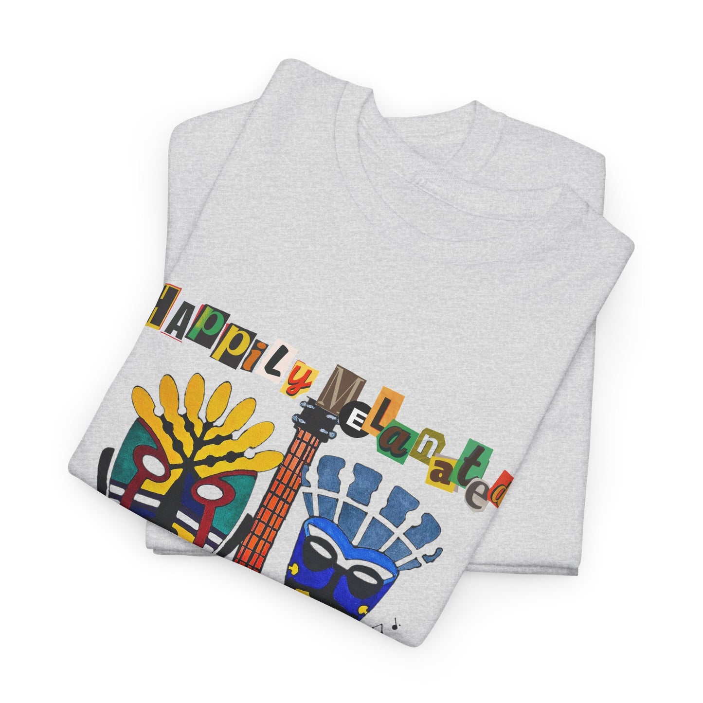 Guitar Art Tribal Masks Unisex Tee, Music Lover Graphic Shirt, Unique Handcrafted Tee