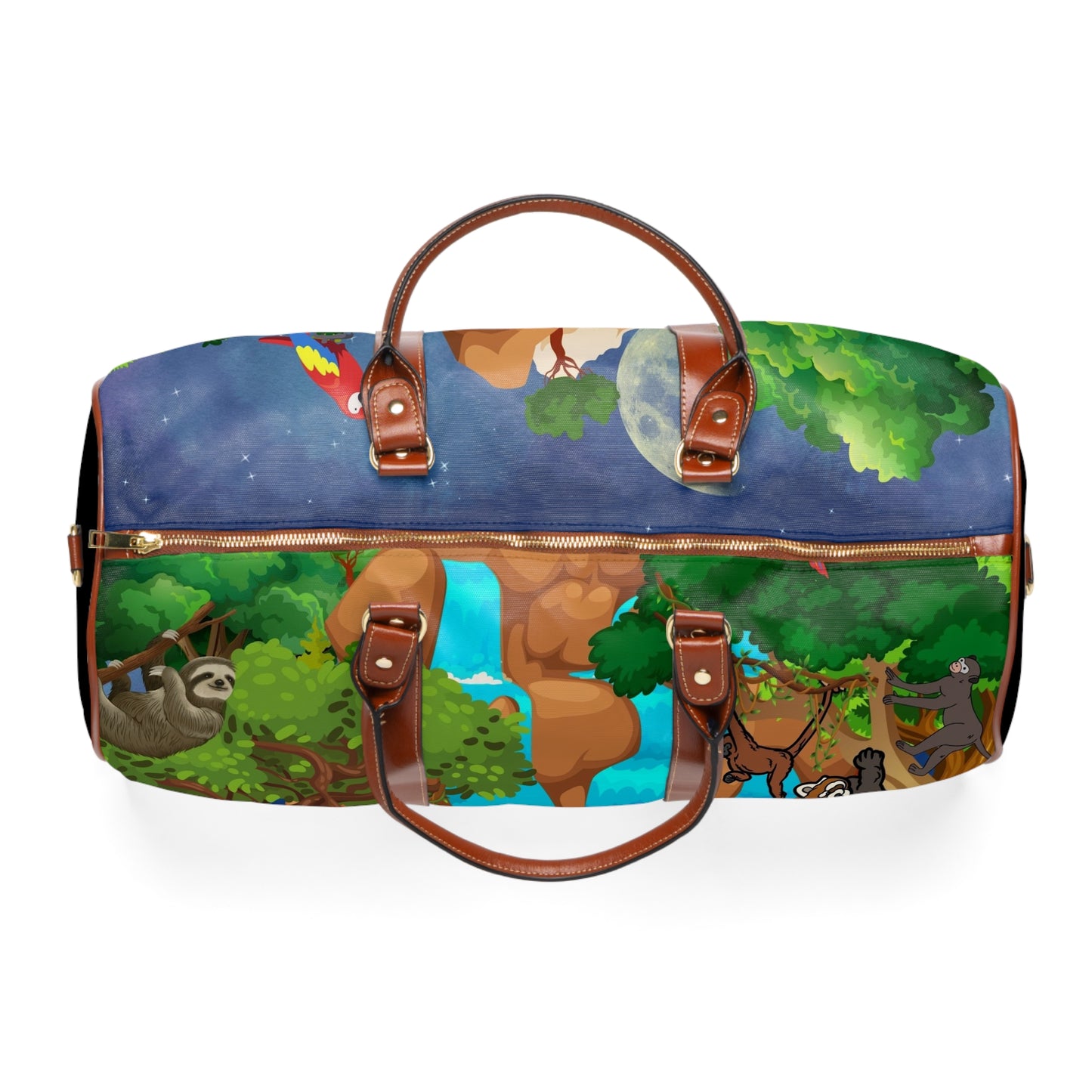 Vibrant Waterproof Travel Bag - Jungle Animals Design for Adventurers