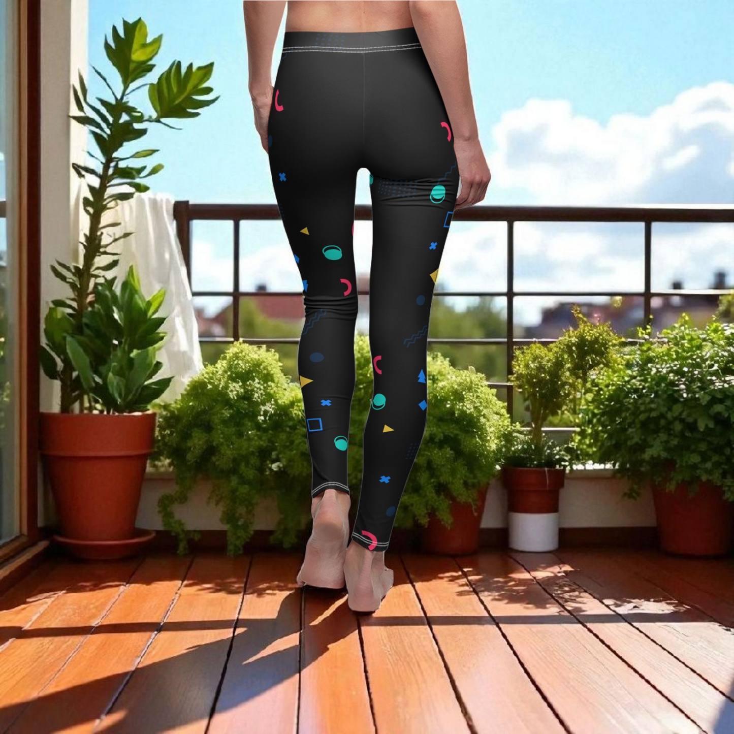Boho Chic Handcrafted Tribal Print Leggings, Ethnic Casual Women’s Apparel