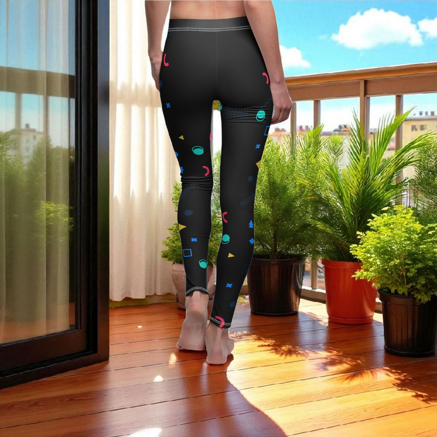 Boho Chic Handcrafted Tribal Print Leggings, Ethnic Casual Women’s Apparel