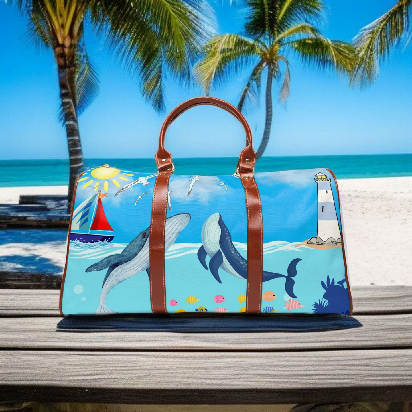 Whale Watching Waterproof Travel Bag - Stylish Beach Duffel for Adventures