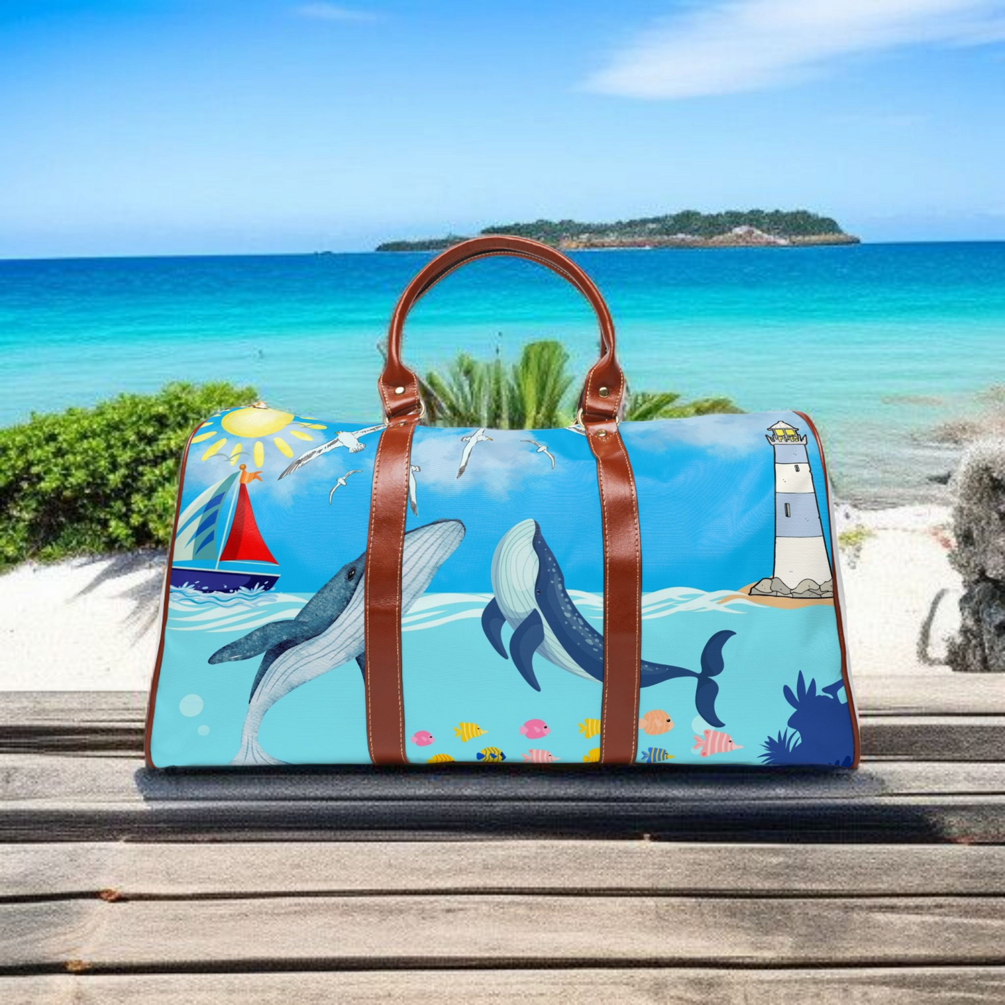Whale Watching Waterproof Travel Bag - Stylish Beach Duffel for Adventures