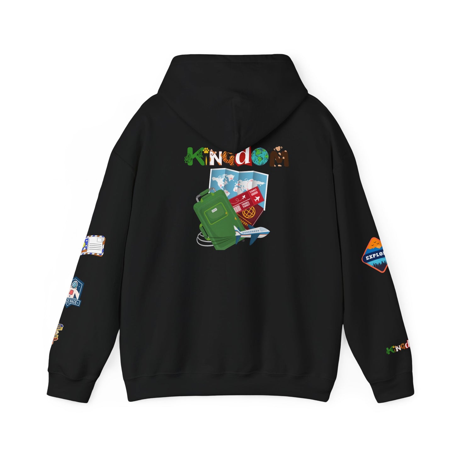 Travel Badge Graphic Hoodie, Wanderlust Sweatshirt, Adventure Lover Jumper