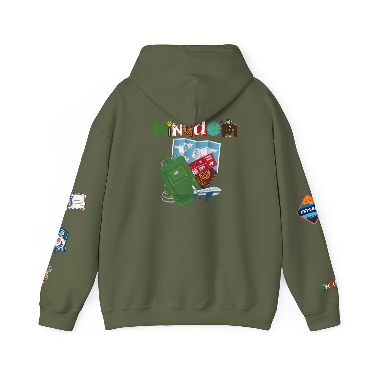 Travel Badge Graphic Hoodie, Wanderlust Sweatshirt, Adventure Lover Jumper