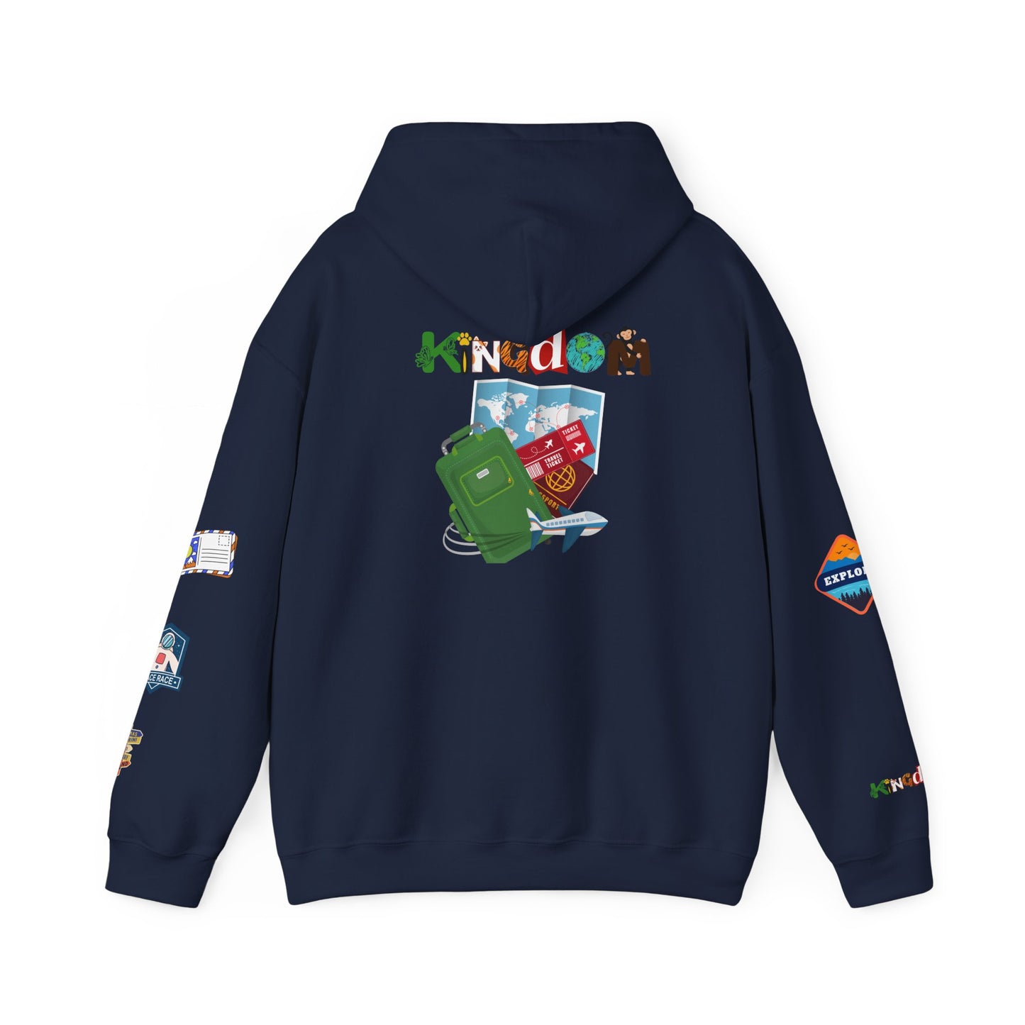 Travel Badge Graphic Hoodie, Wanderlust Sweatshirt, Adventure Lover Jumper