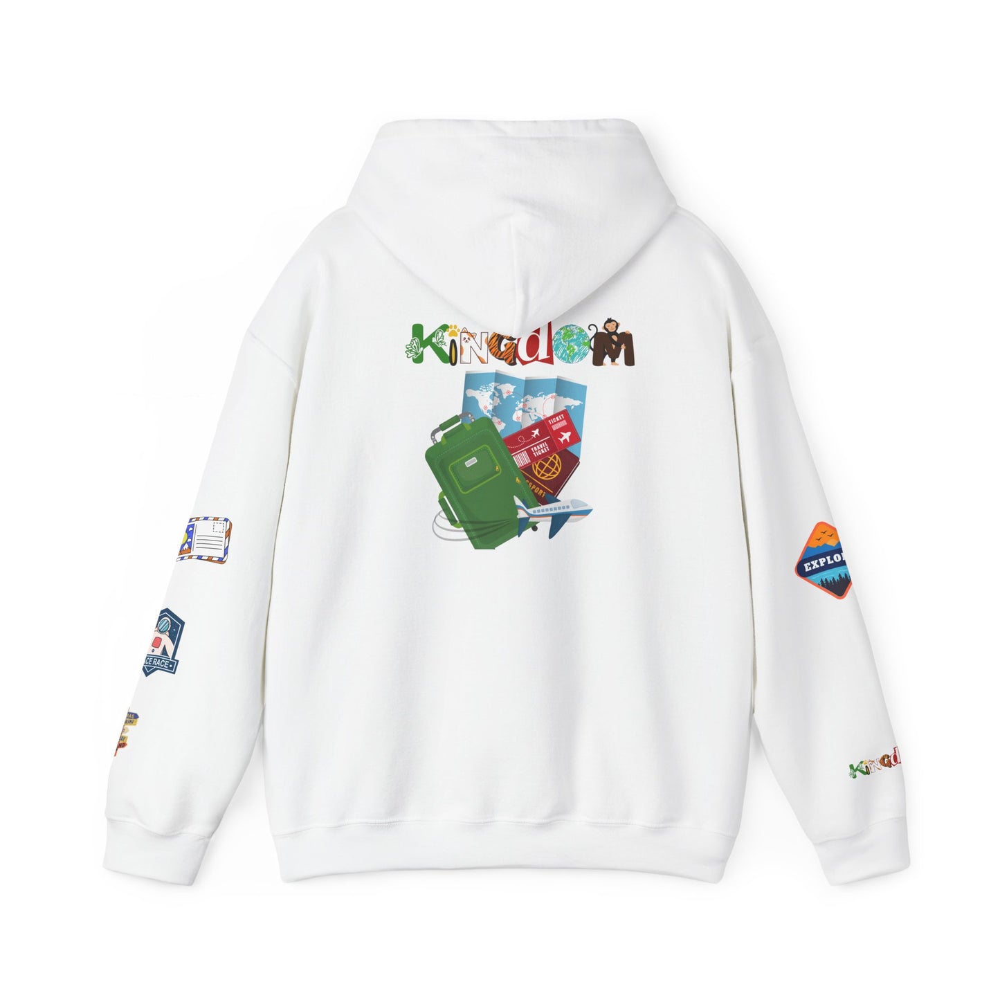 Travel Badge Graphic Hoodie, Wanderlust Sweatshirt, Adventure Lover Jumper