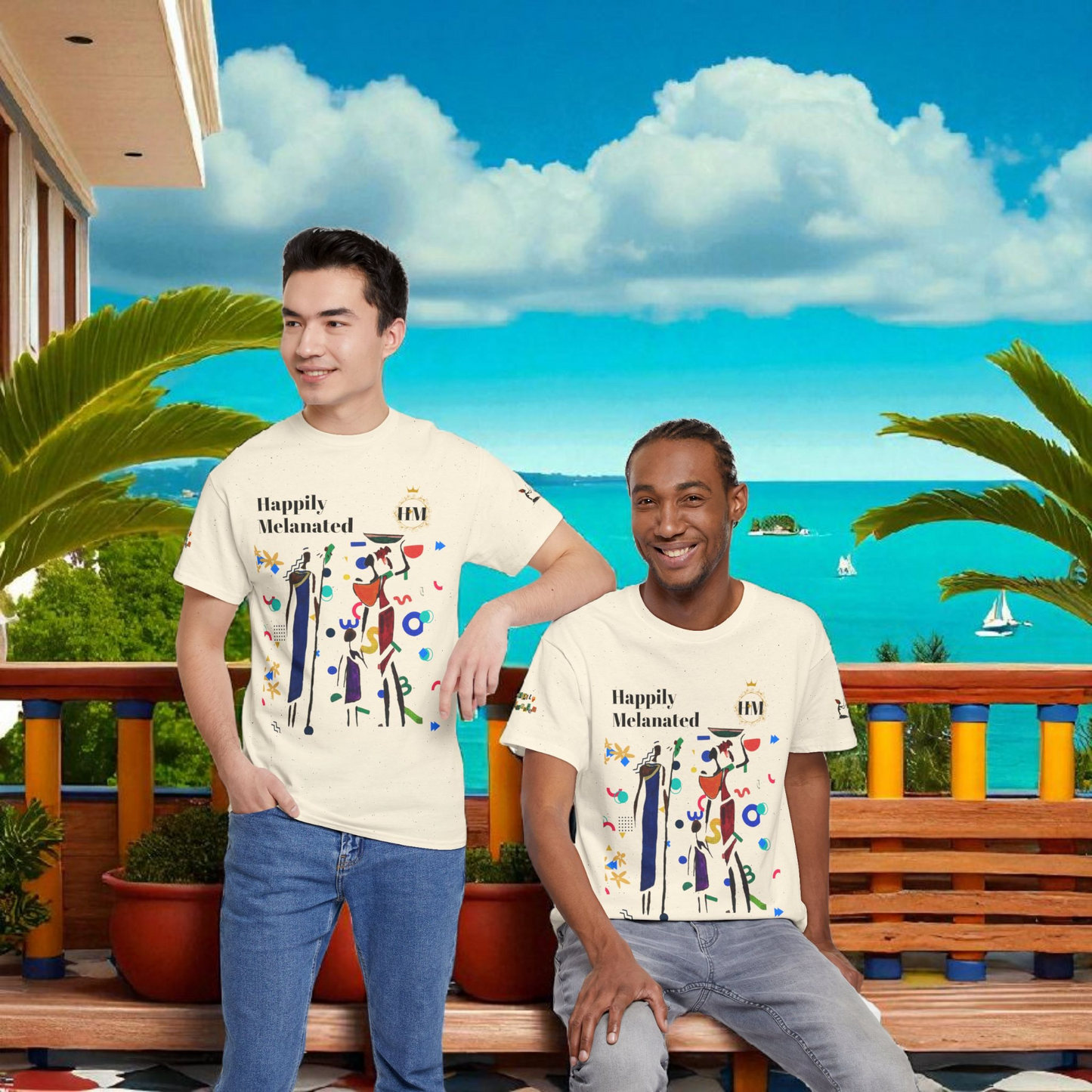 Ethnic Family Doodle Unisex Tee, Handcrafted Tshirt, Unique Family Shirt, Cultural Graphic Teee