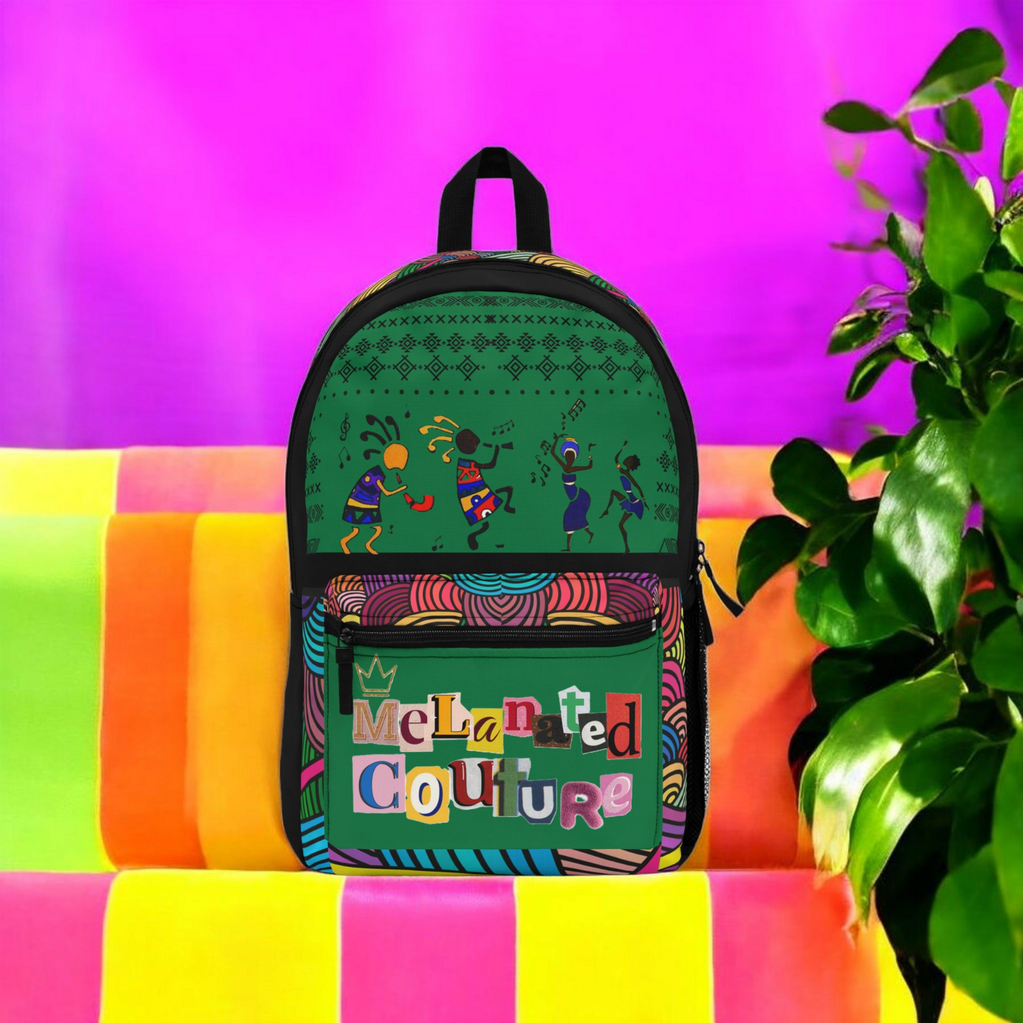 Unique Tribal Dance Backpack, Ethnic Music Festival Bag, Boho Rucksack, Aztec Design
