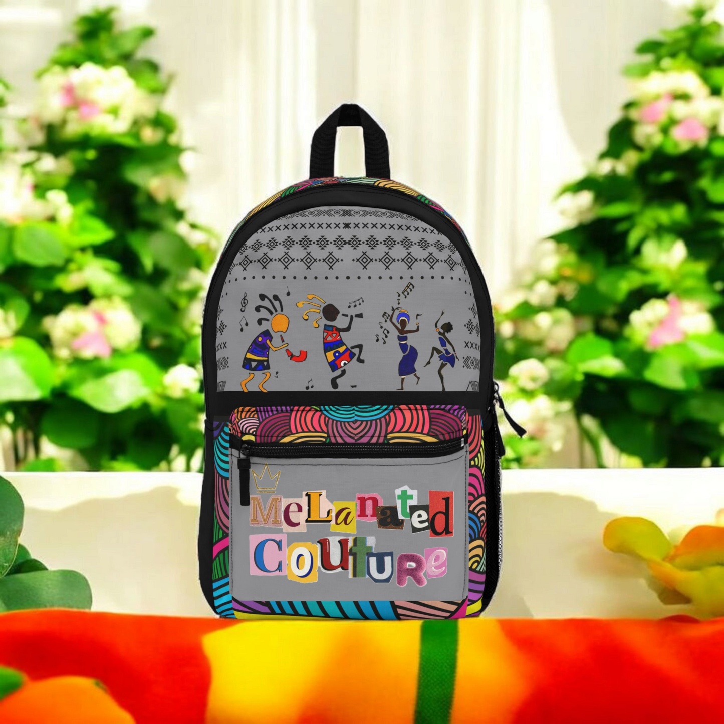 Stylish Tribal Dance Backpack, Ethnic Music Festival Bag, Boho Rucksack, Aztec Design