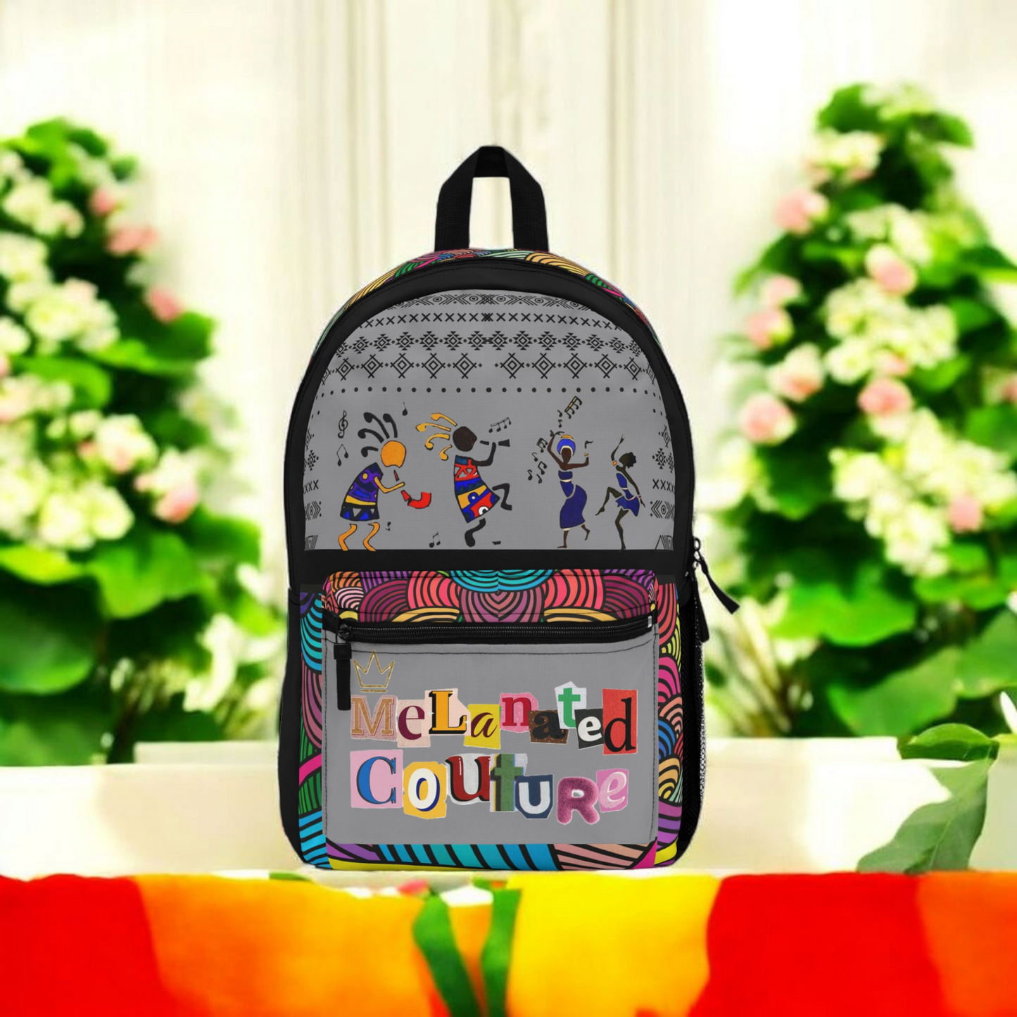 Stylish Tribal Dance Backpack, Ethnic Music Festival Bag, Boho Rucksack, Aztec Design