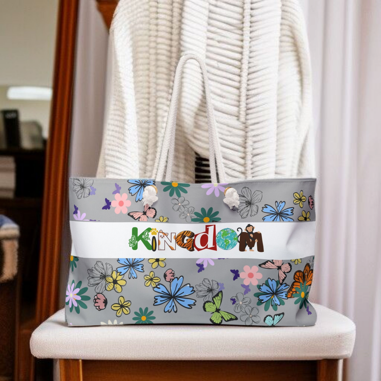 Vibrant Floral Kingdom Weekender Bag - Perfect for Travel & Beach