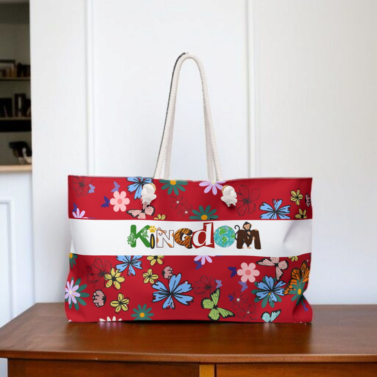 Vibrant Floral Kingdom Weekender Bag - Perfect for Travel & Beach