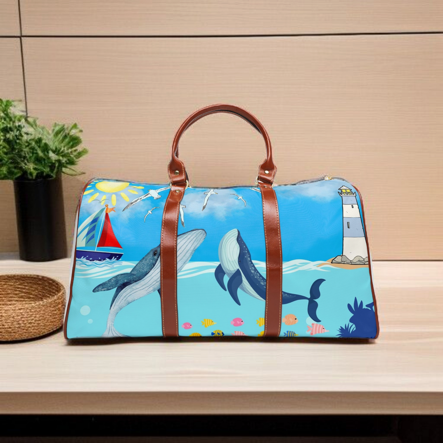 Whale Watching Waterproof Travel Bag - Stylish Beach Duffel for Adventures
