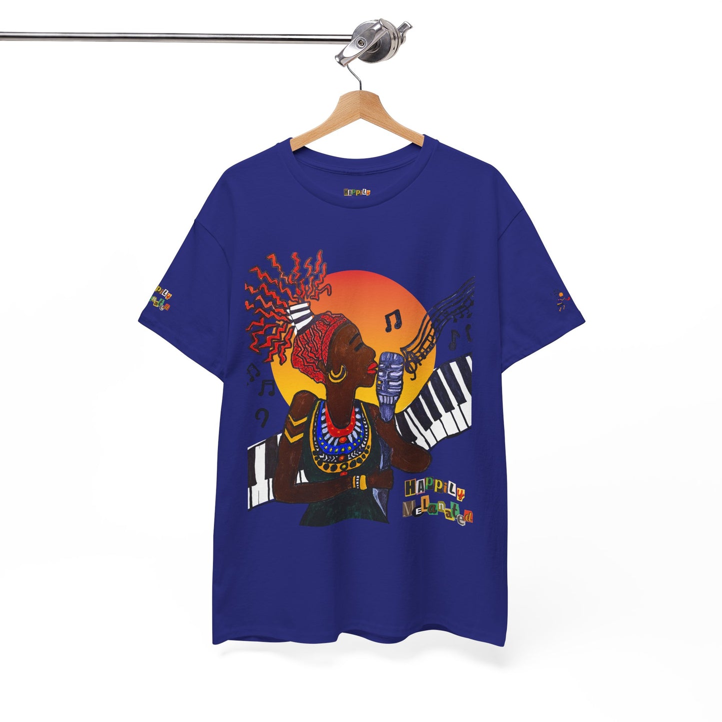Afro Music Graphic Tee, Piano Art, Jazz Singer Shirt, Black History Unisex Tee, Music Lover Gift