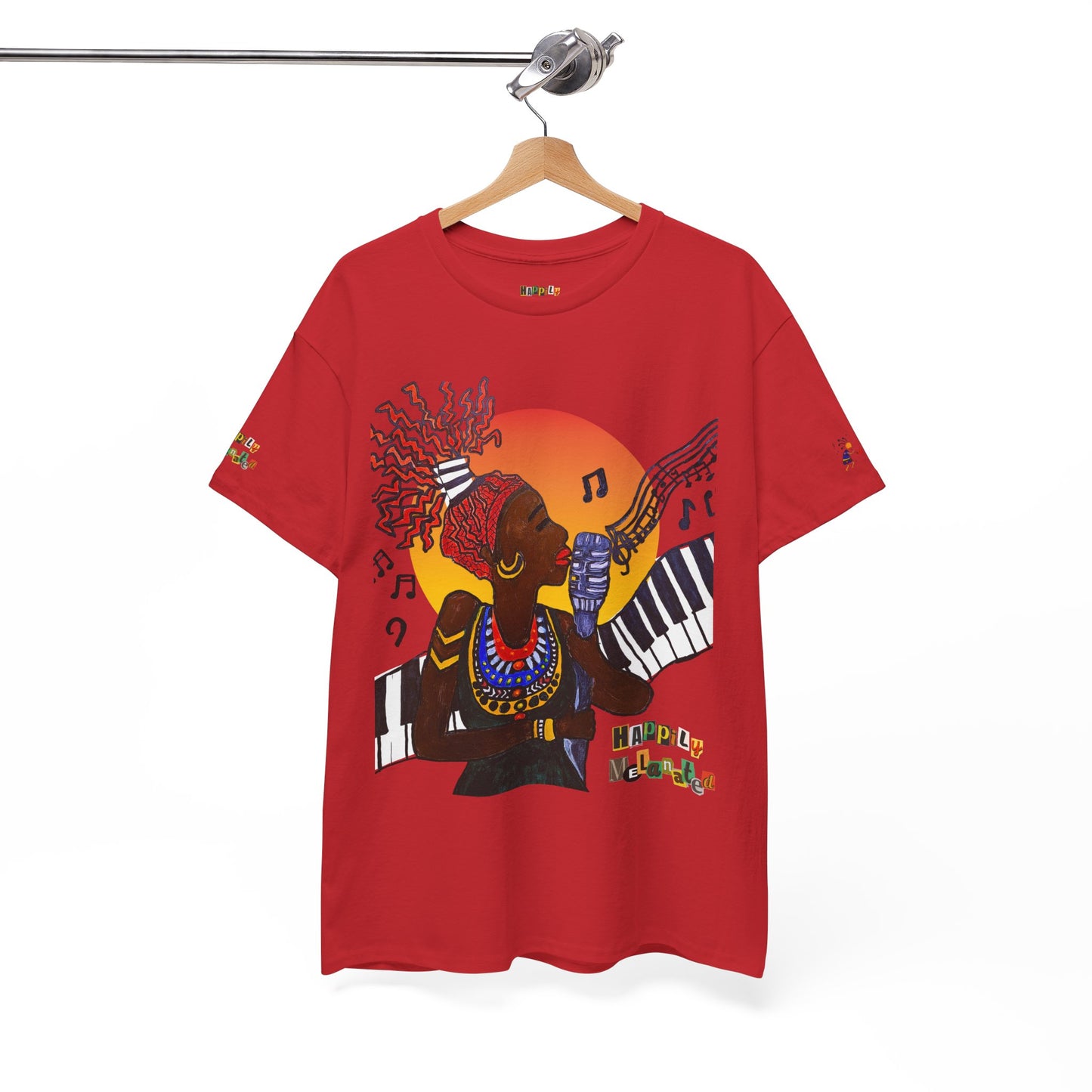 Afro Music Graphic Tee, Piano Art, Jazz Singer Shirt, Black History Unisex Tee, Music Lover Gift