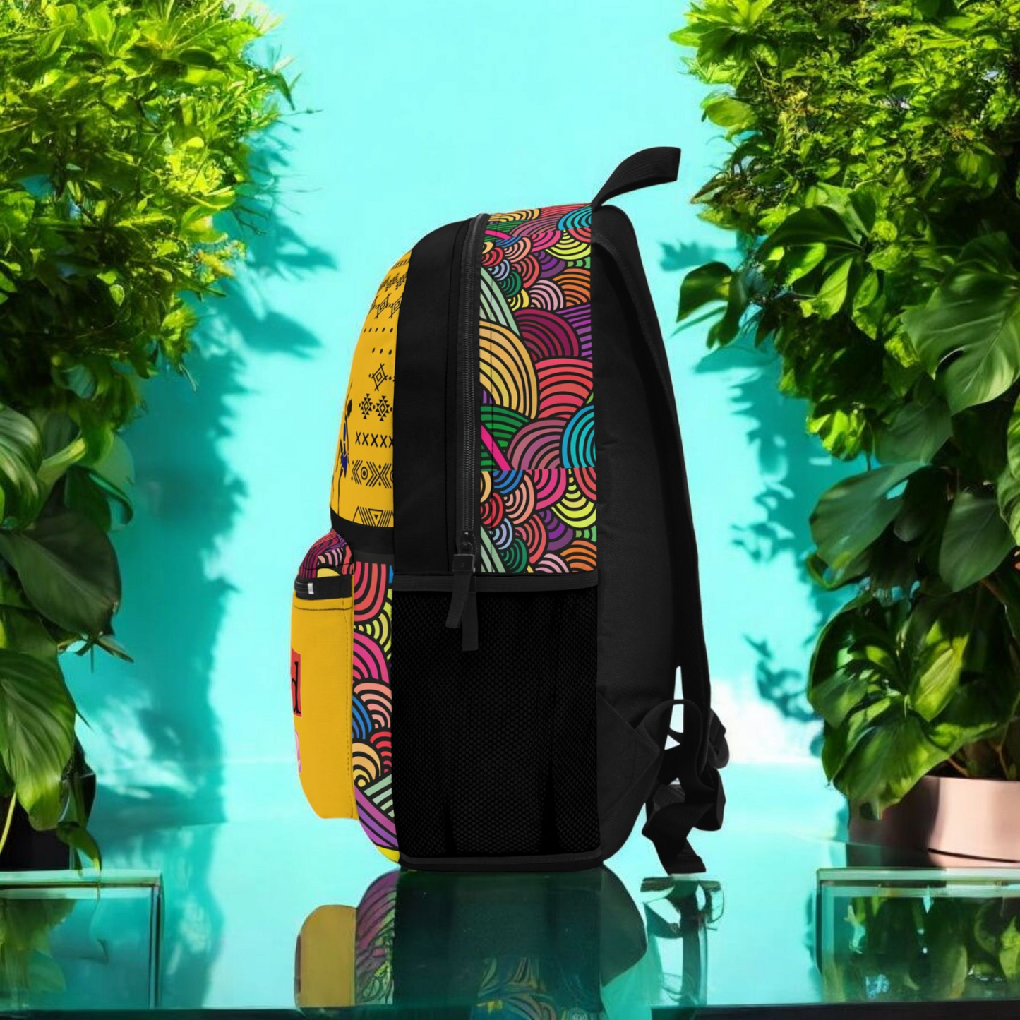 Colorful Tribal Dance Backpack, Ethnic Music Festival Bag, Boho Rucksack