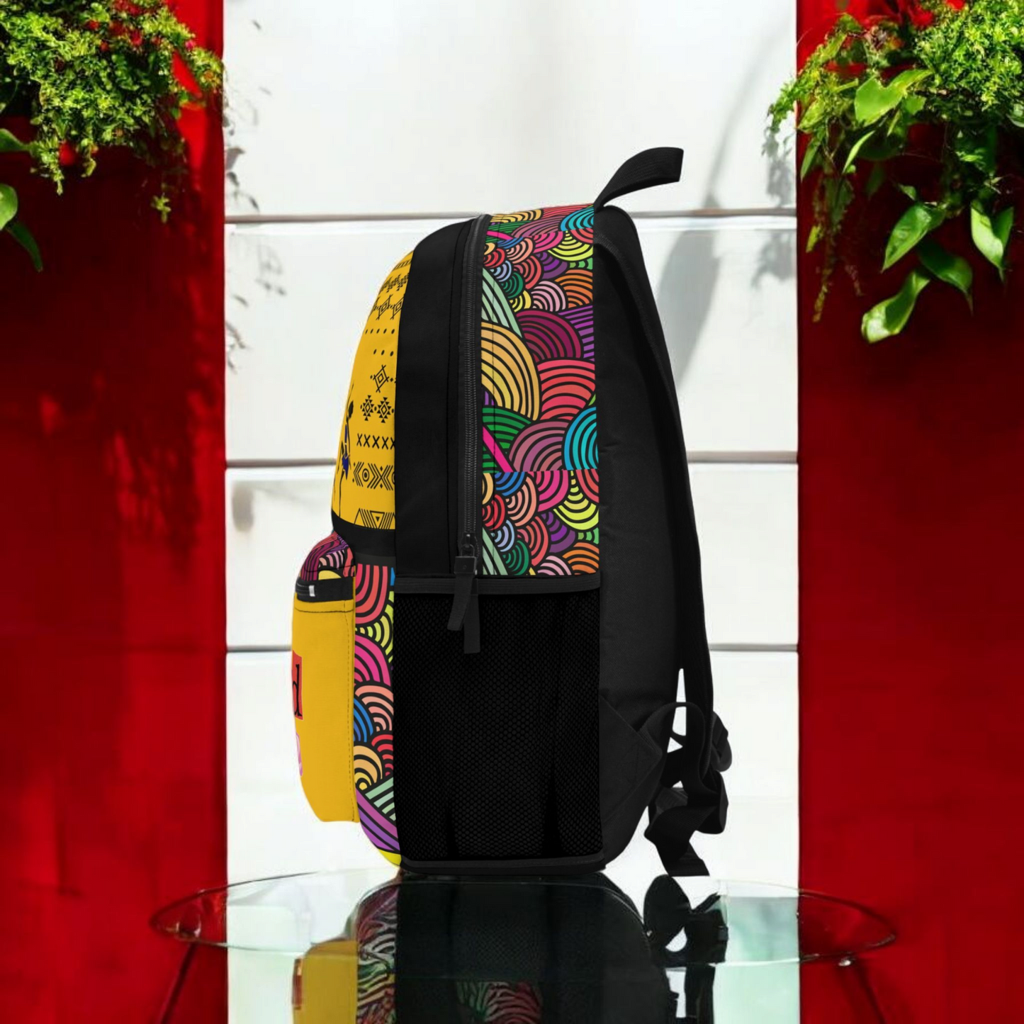 Colorful Tribal Dance Backpack, Ethnic Music Festival Bag, Boho Rucksack