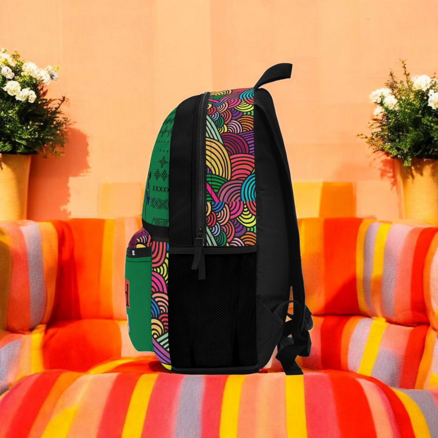 Unique Tribal Dance Backpack, Ethnic Music Festival Bag, Boho Rucksack, Aztec Design
