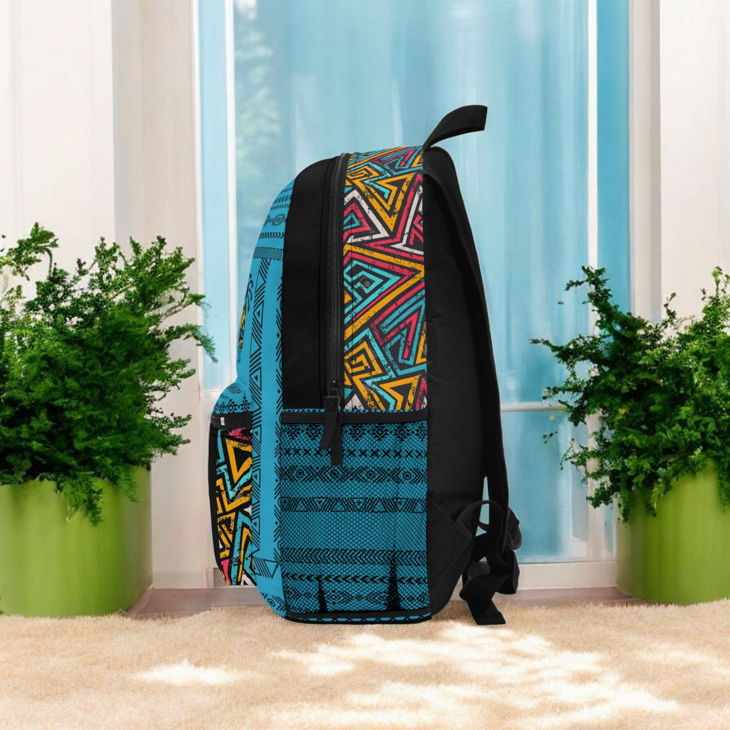 Boho Afro Music Backpack, Music Lover Bag, Cartoon Print Rucksack