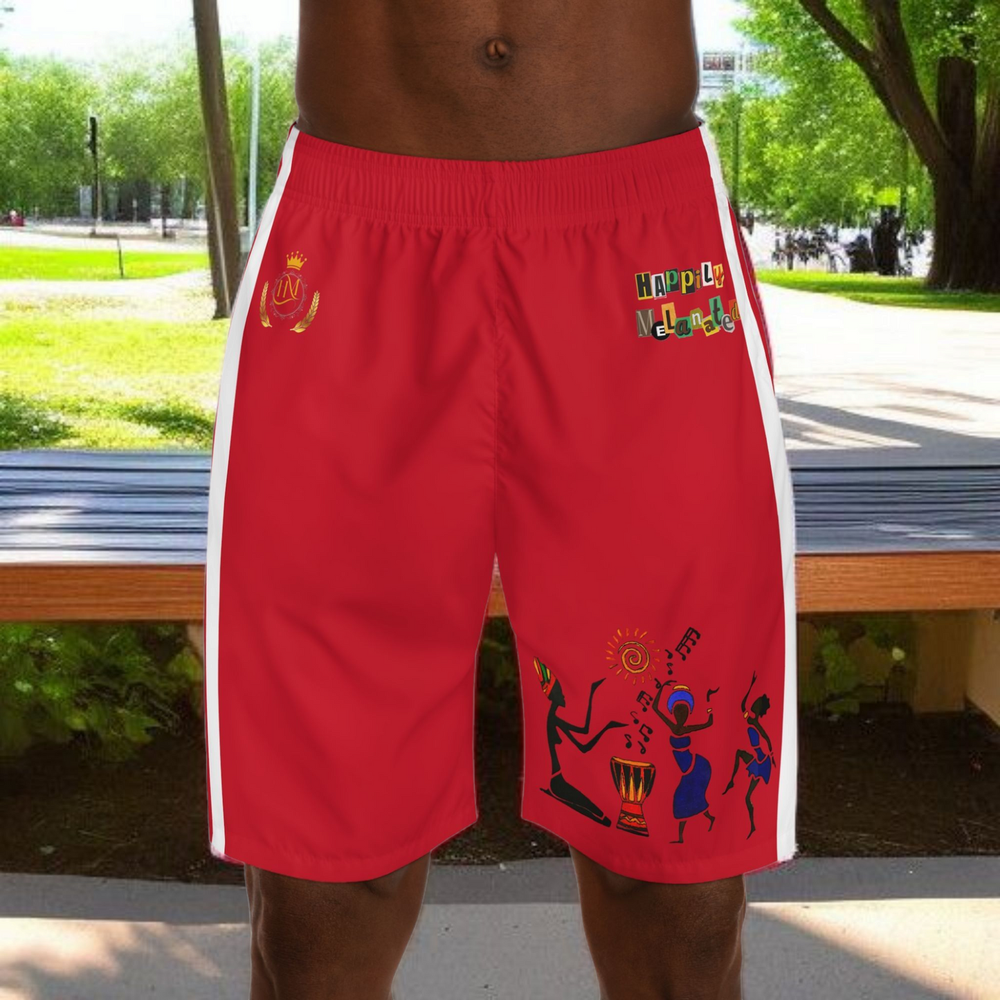Afro Dance Men's Jogger Shorts - Happily Celebrating Heritage