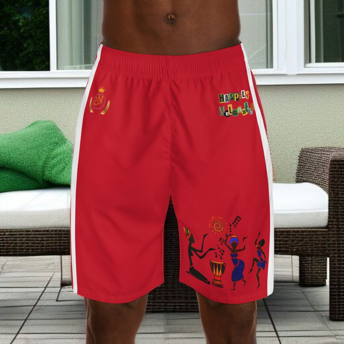 Afro Dance Men's Jogger Shorts - Happily Celebrating Heritage
