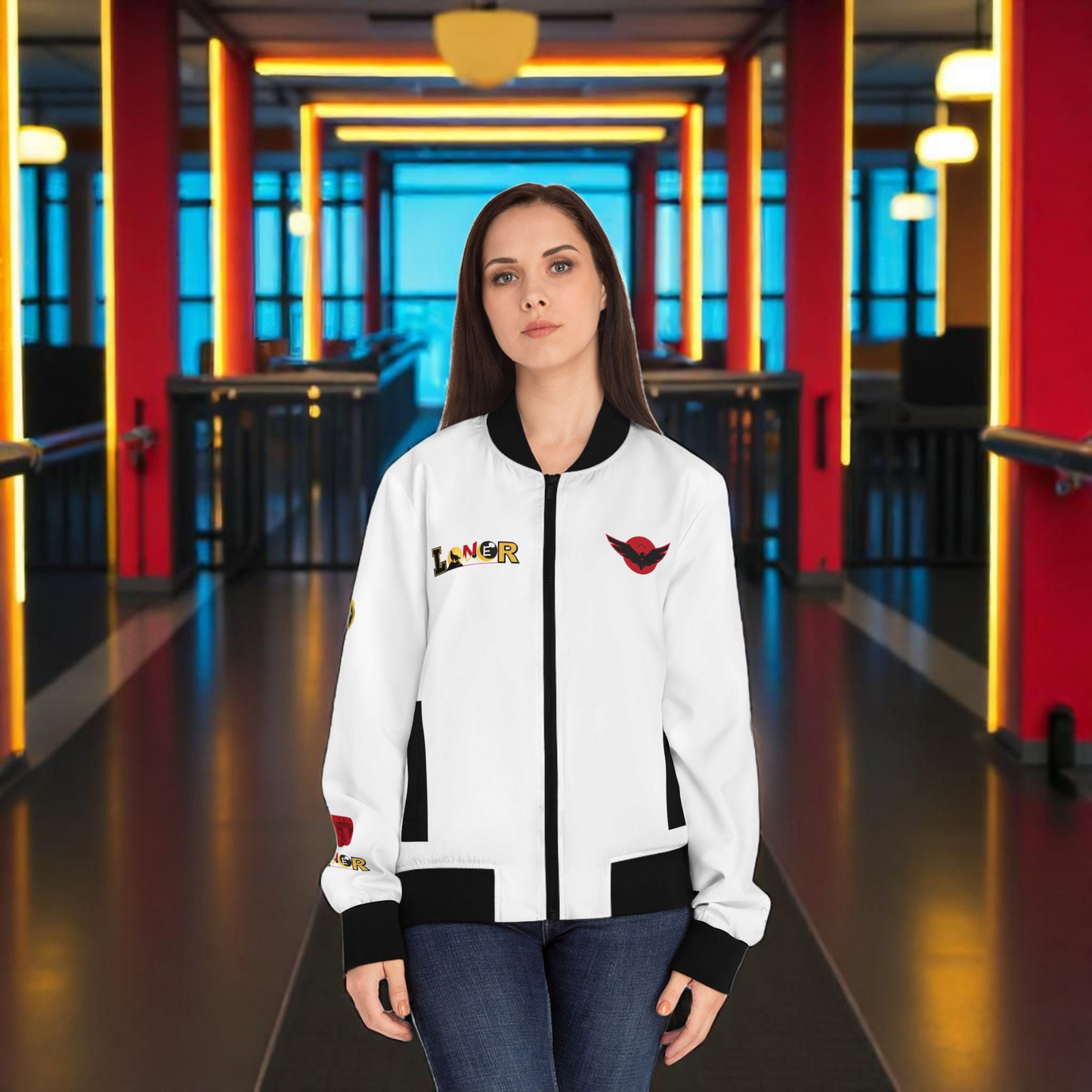 Tiger Graphic Bomber Jacket, Illusion Art All Over Print Women's Outerwear