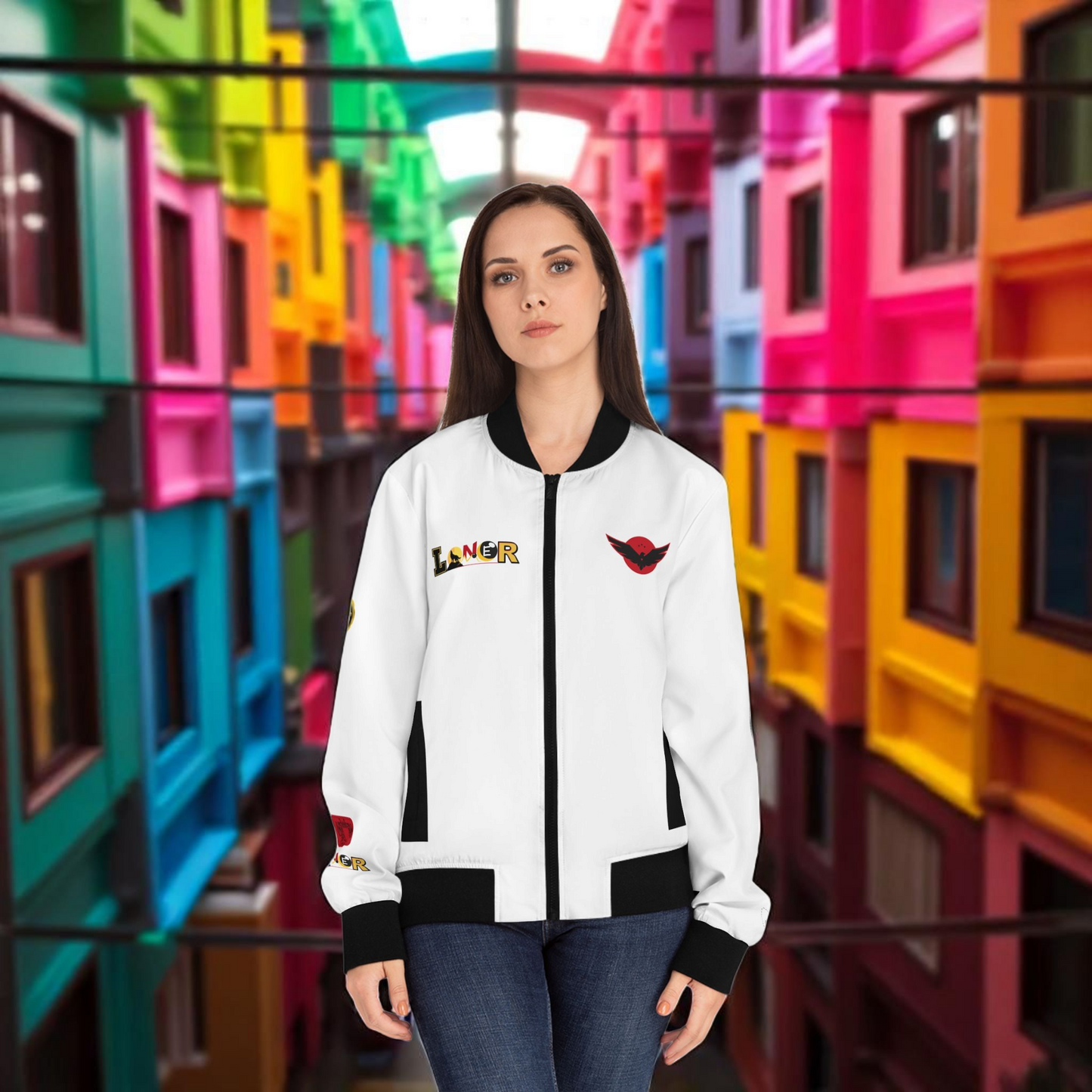 Tiger Graphic Bomber Jacket, Illusion Art All Over Print Women's Outerwear