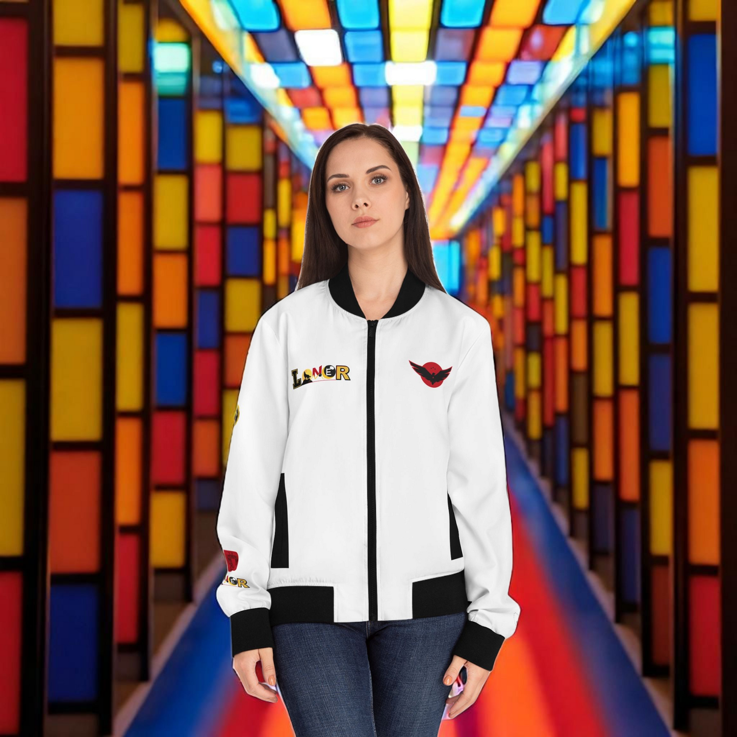 Tiger Graphic Bomber Jacket, Illusion Art All Over Print Women's Outerwear
