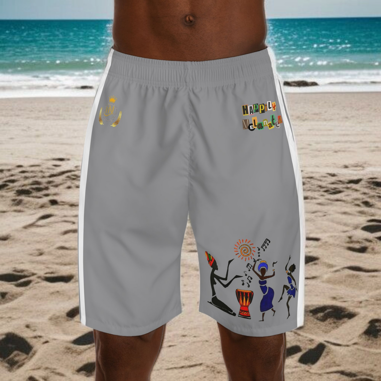 Afro Dance Men's Jogger Shorts - Happily Celebrating Heritage
