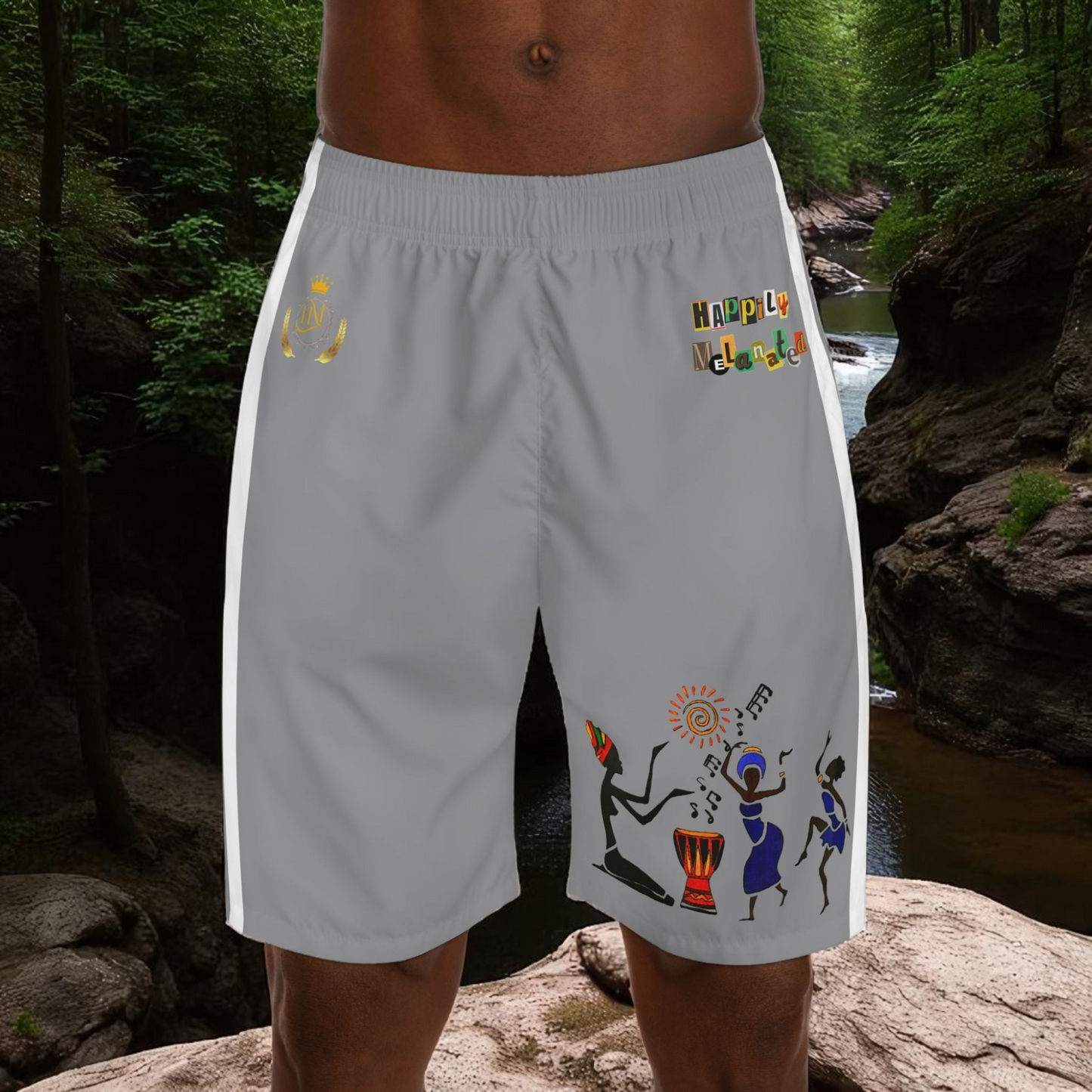 Afro Dance Men's Jogger Shorts - Happily Celebrating Heritage