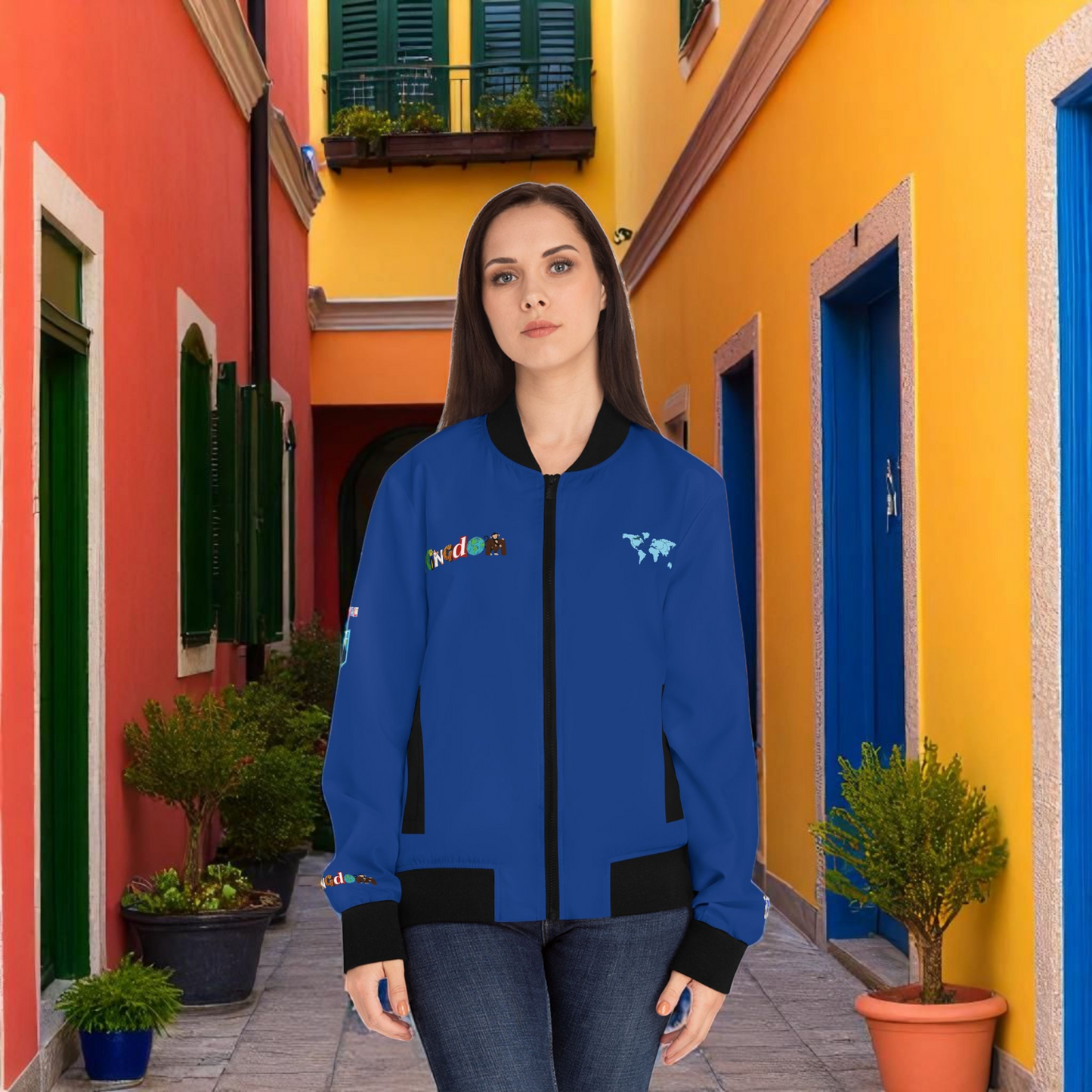 Graphic Women's Bomber Jacket - Travel Enthusiast Vacation Mode Outerwear