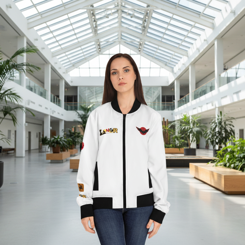 Gothic Bomber Jacket, Graphic Women's Coat, 3D Art Outerwear, Unique Hand Art Jacket