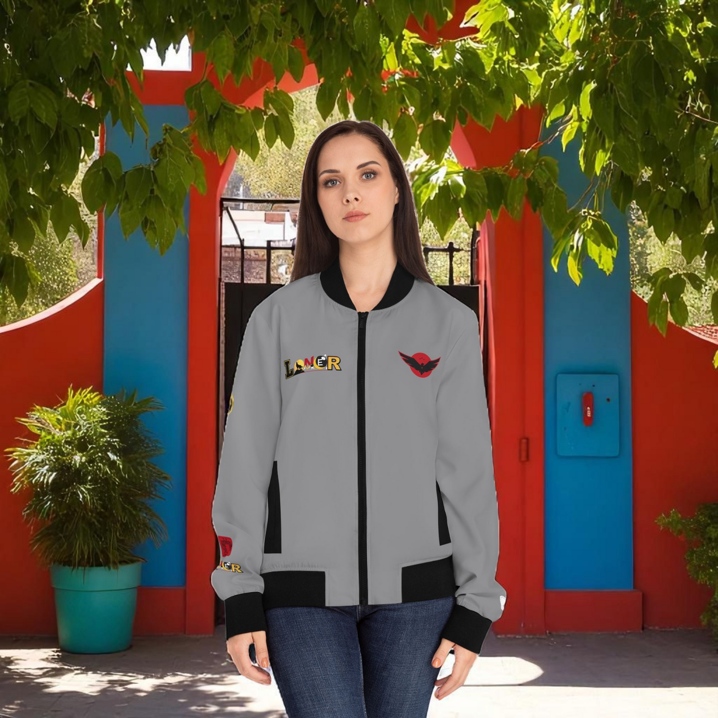 Tiger Graphic Bomber Jacket, Illusion Art All Over Print Women's Outerwear