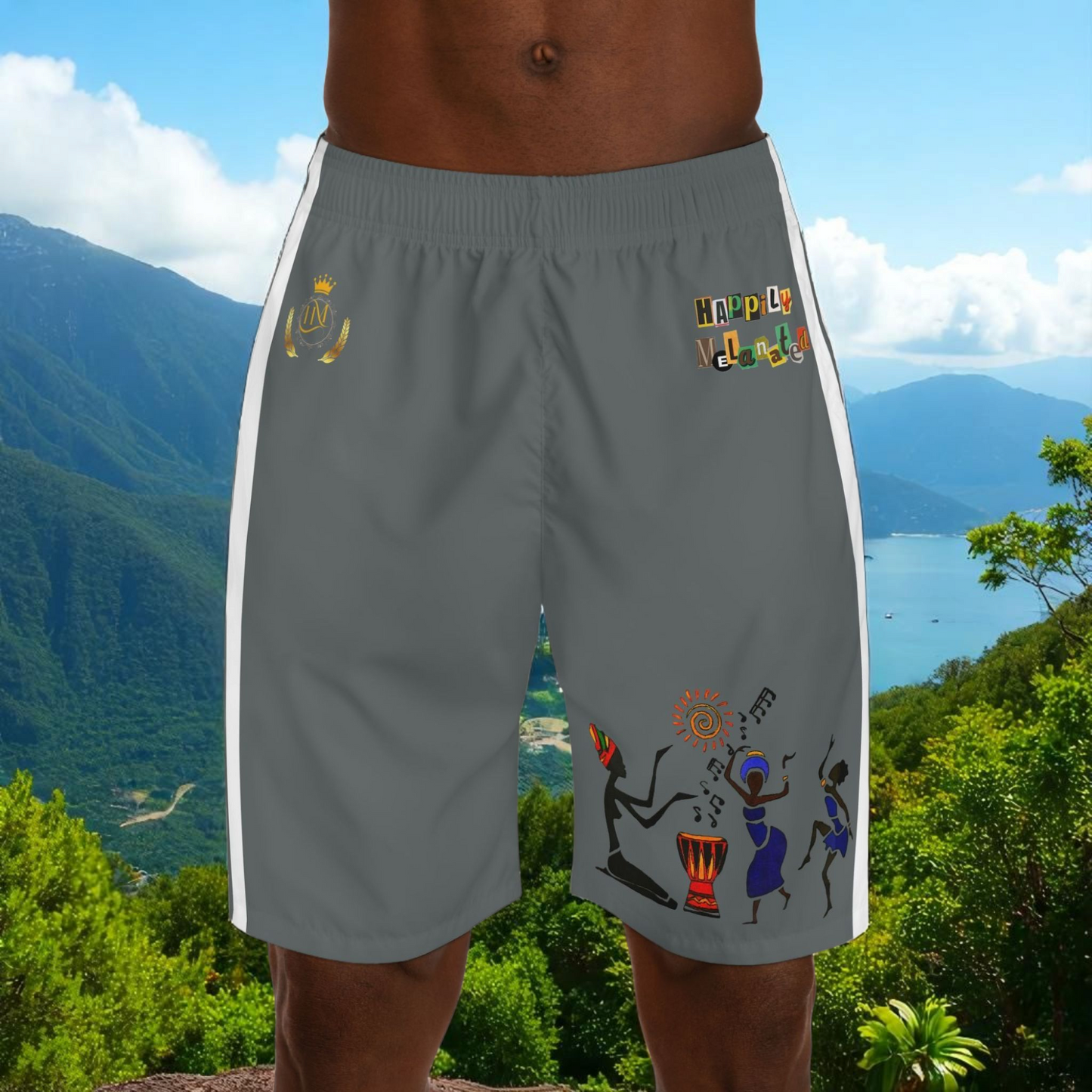 Cultural Dance Men's Jogger Shorts - Happily Celebrating Heritage