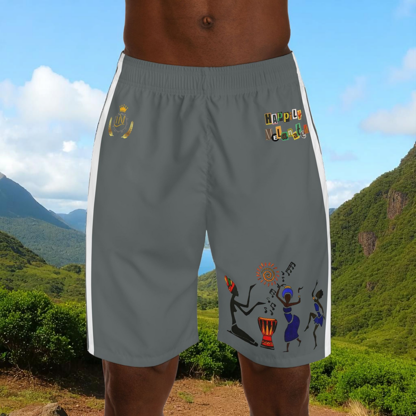 Cultural Dance Men's Jogger Shorts - Happily Celebrating Heritage