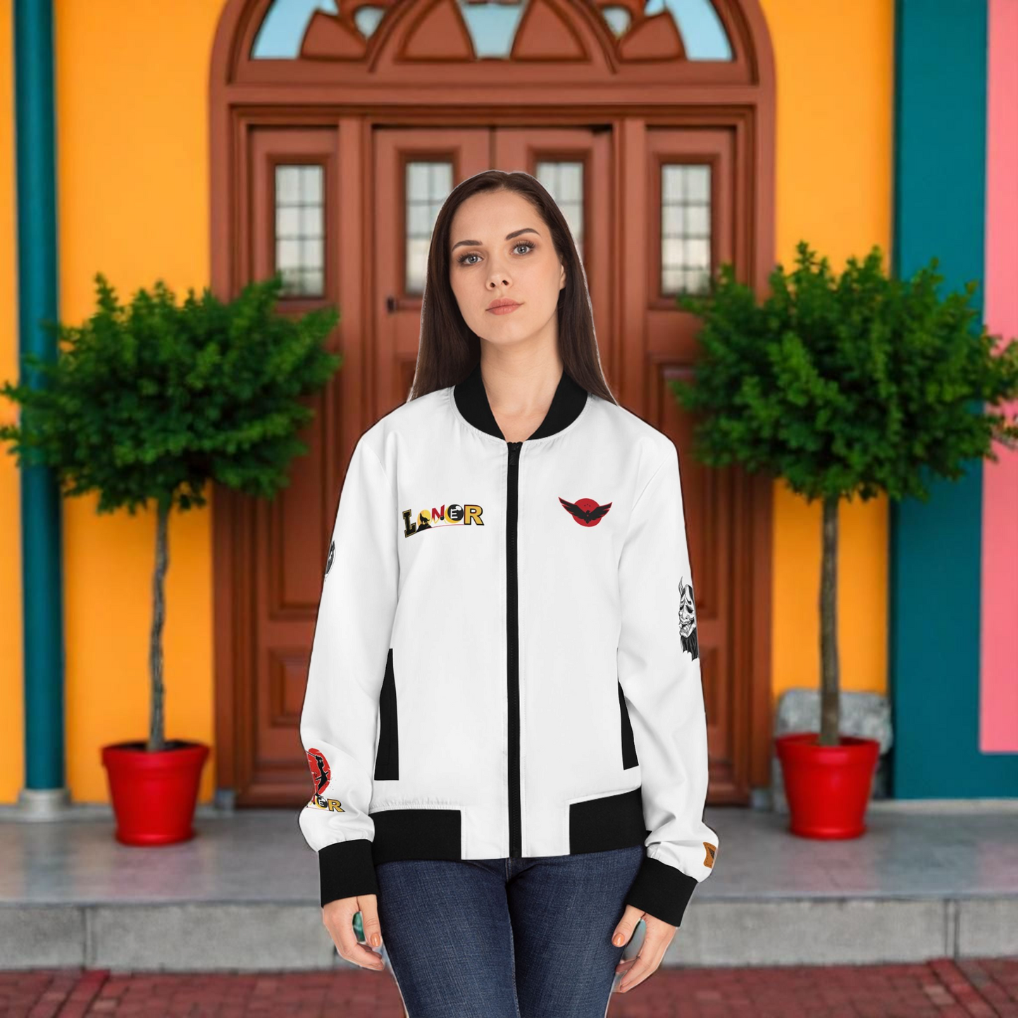 Tiger Graphic Bomber Jacket, Illusion Art All Over Print Women's Outerwear