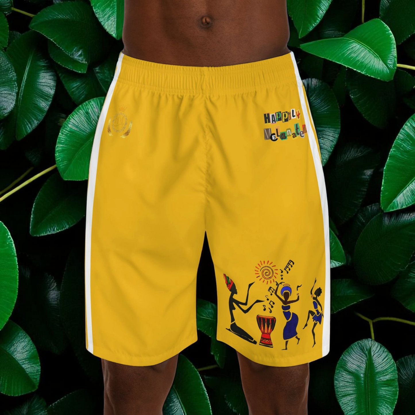 Afrocentric Dance Men's Jogger Shorts - Happily Celebrating Heritage