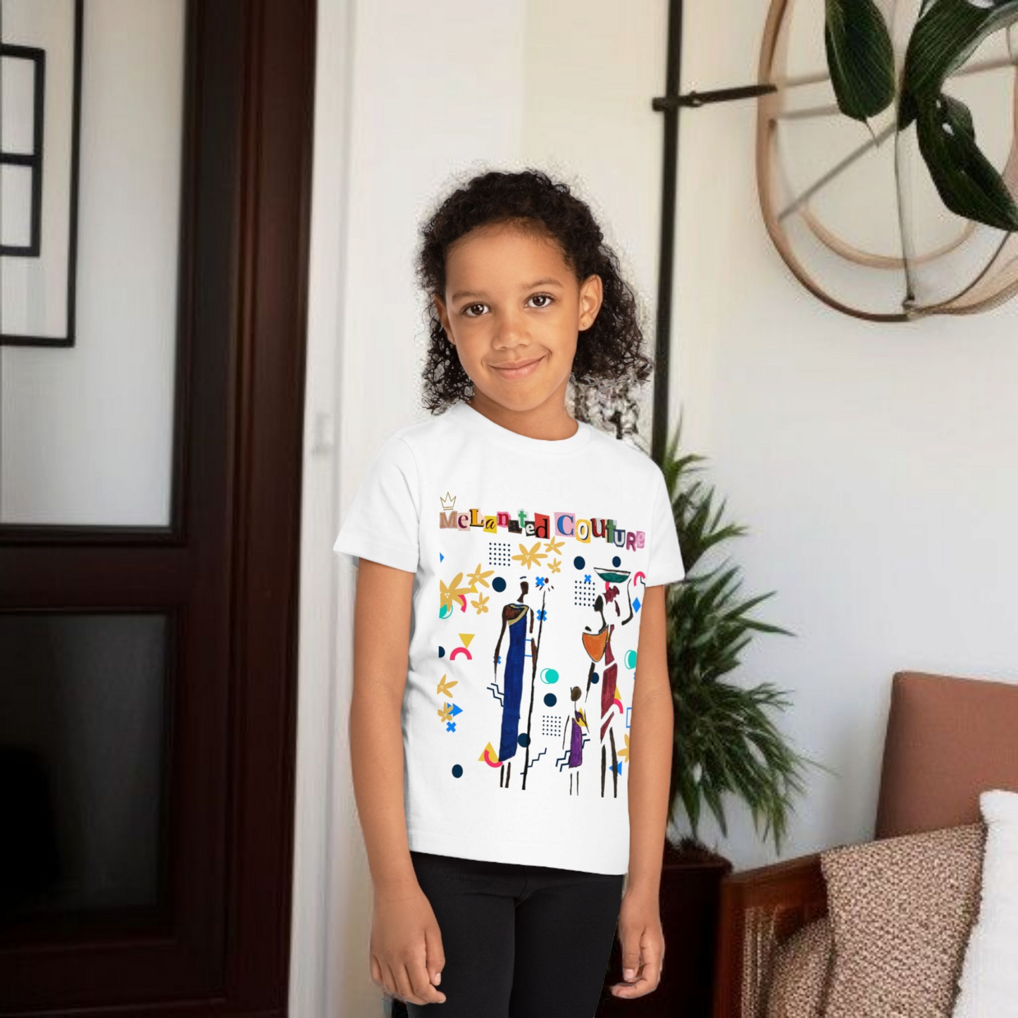 Afro Music Art Kids T-Shirt, Handcrafted Tee for Children, Kid's Graphic Tee