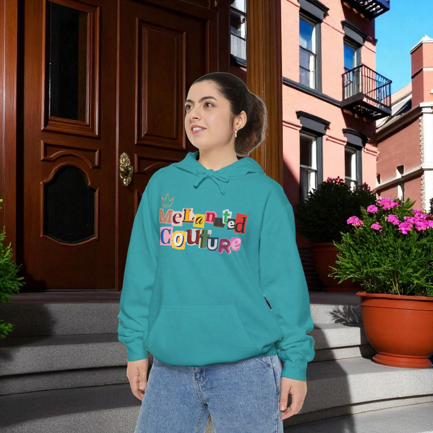 Ethnic Music Art Unisex Garment-Dyed Hoodie, Handcrafted Hooded Sweater