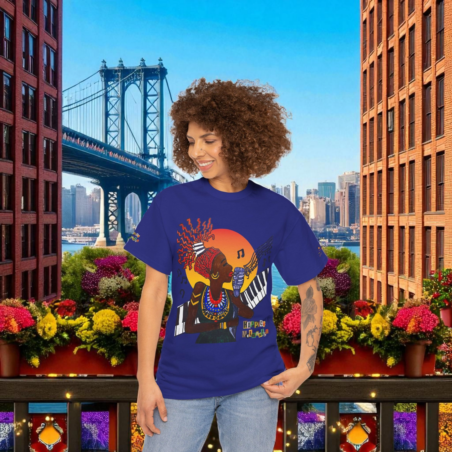 Afro Music Graphic Tee, Piano Art, Jazz Singer Shirt, Black History Unisex Tee, Music Lover Gift