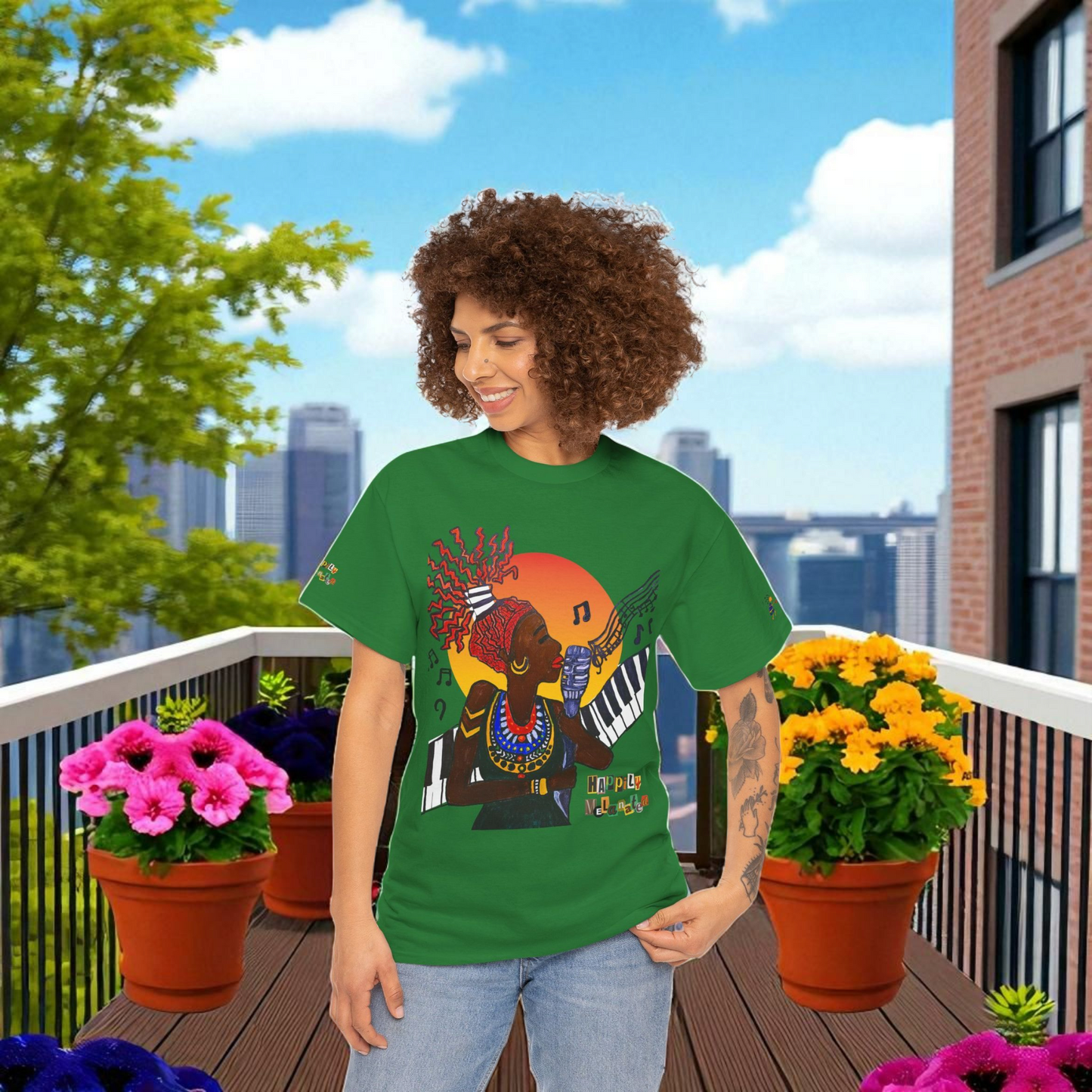 Afro Music Graphic Tee, Piano Art, Jazz Singer Shirt, Black History Unisex Tee, Music Lover Gift