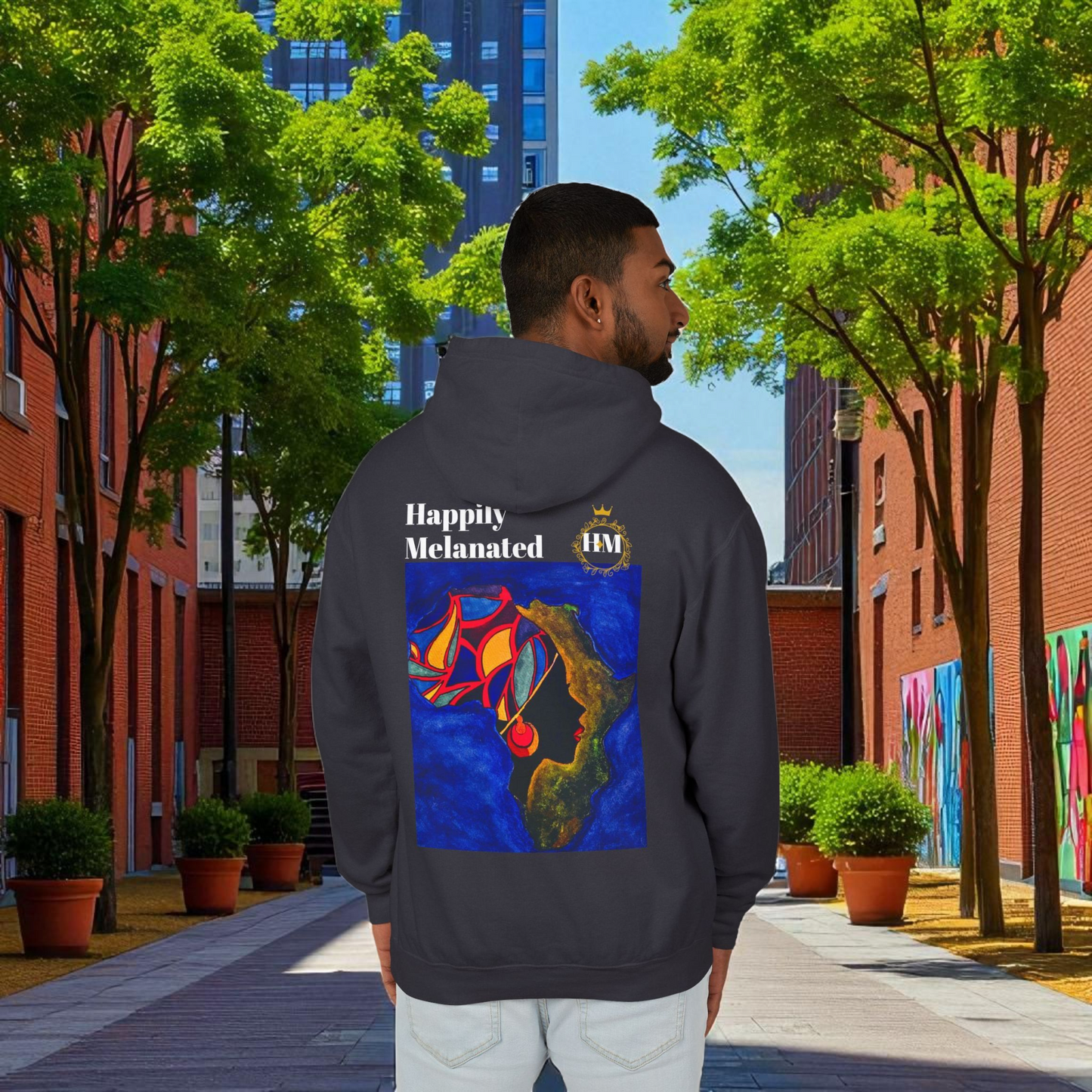 African Continent Art Graphic Unisex Hoodie, Lightweight Sweatshirt