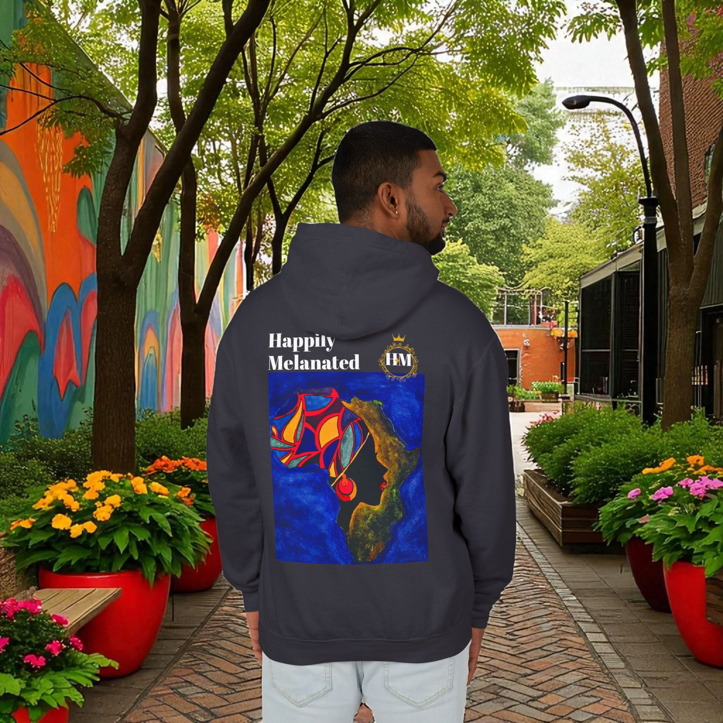 African Continent Art Graphic Unisex Hoodie, Lightweight Sweatshirt