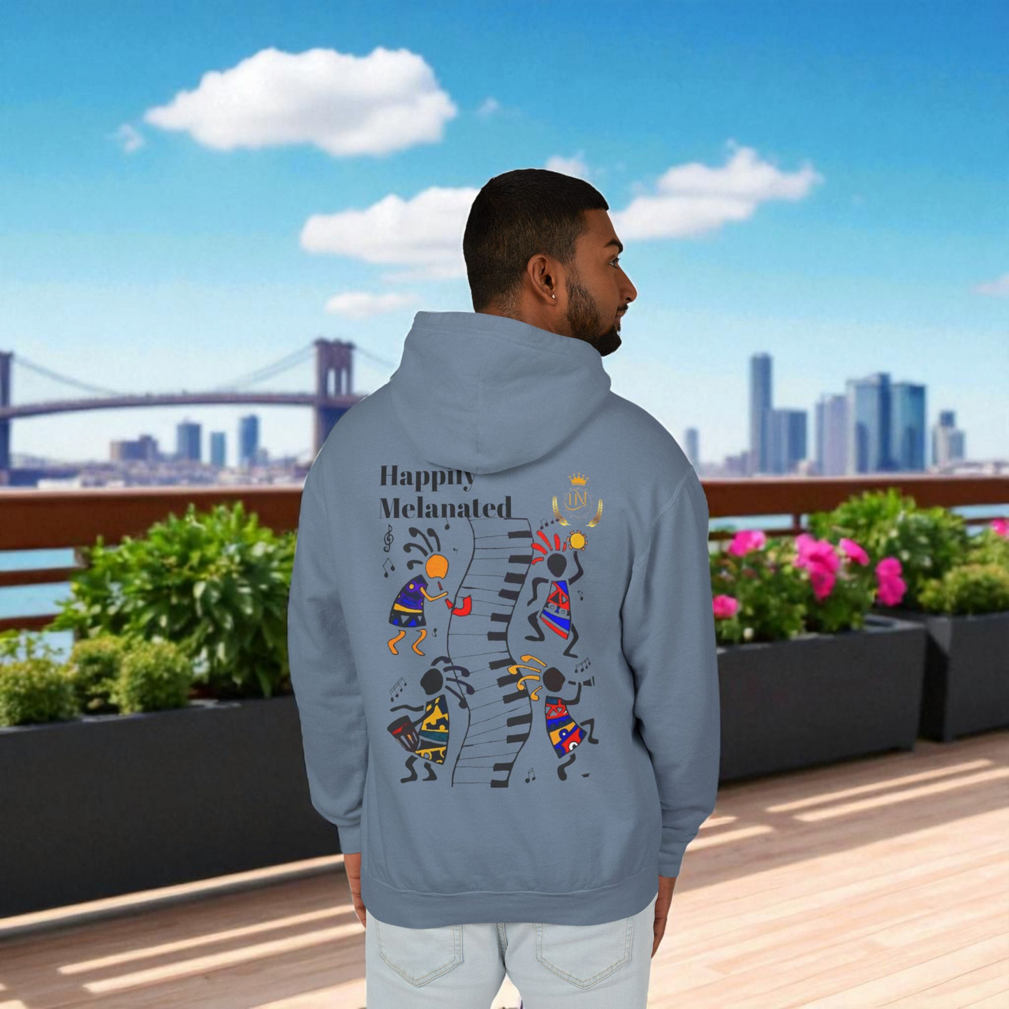 Handcrafted Afro Music Graphic Hoodie - Unisex Lightweight Hooded Sweatshirt, Hipster Hoodie