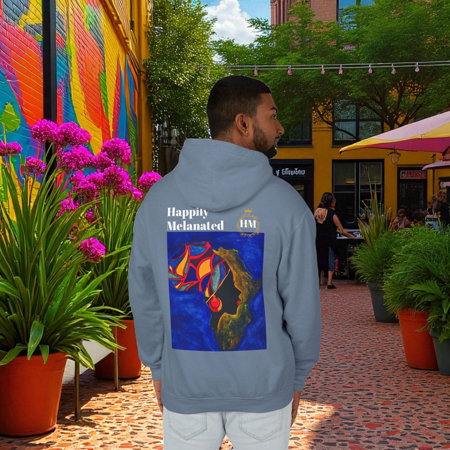 African Continent Art Graphic Unisex Hoodie, Lightweight Sweatshirt