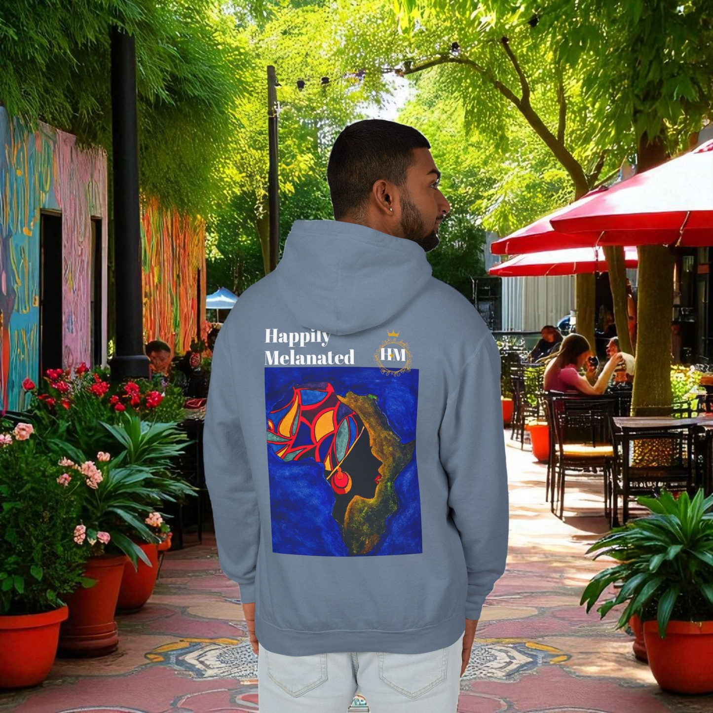 African Continent Art Graphic Unisex Hoodie, Lightweight Sweatshirt