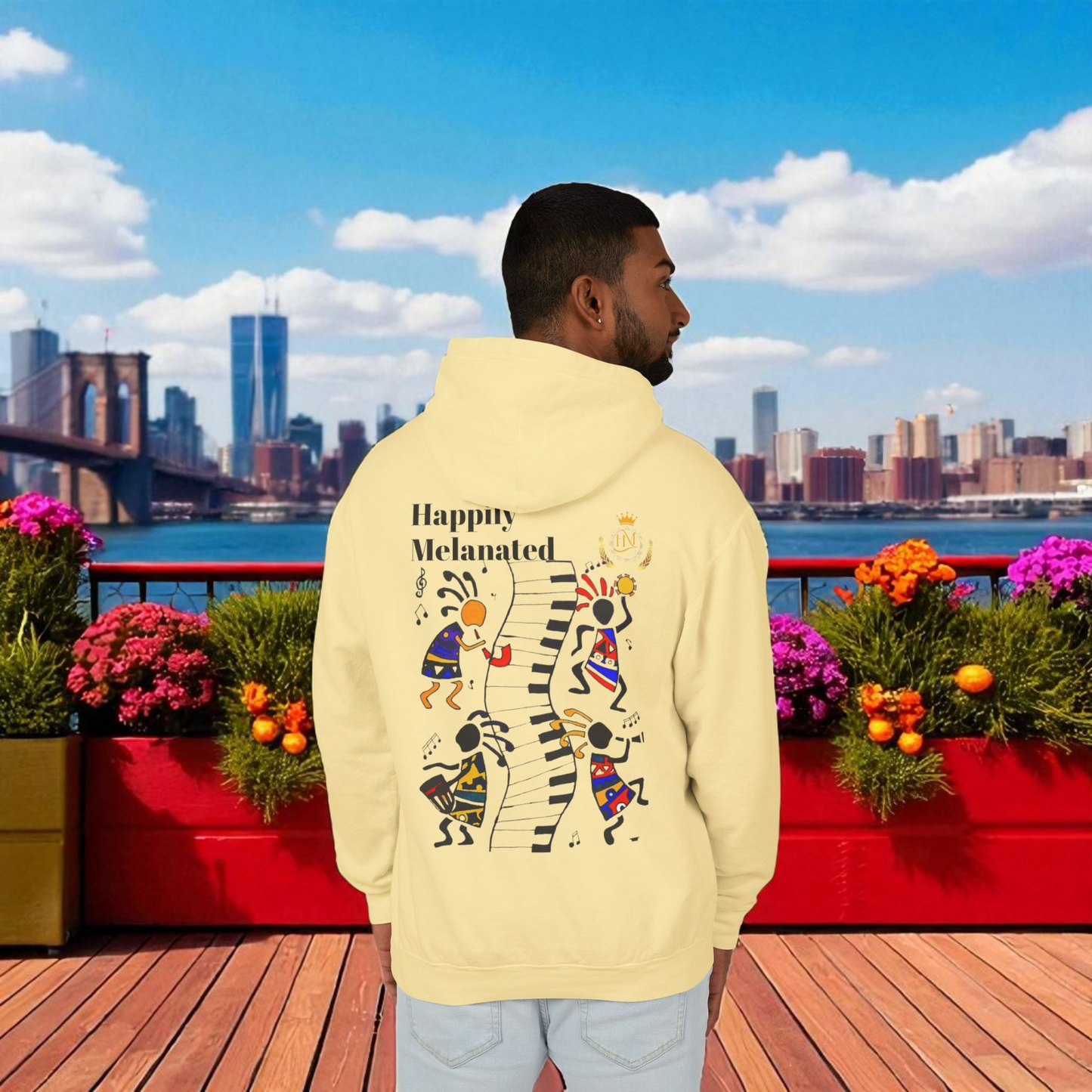 Handcrafted Afro Music Graphic Hoodie - Unisex Lightweight Hooded Sweatshirt, Hipster Hoodie