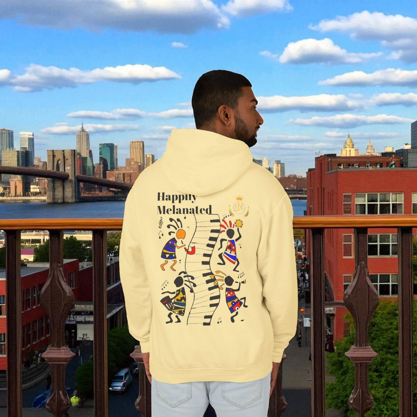 Handcrafted Afro Music Graphic Hoodie - Unisex Lightweight Hooded Sweatshirt, Hipster Hoodie