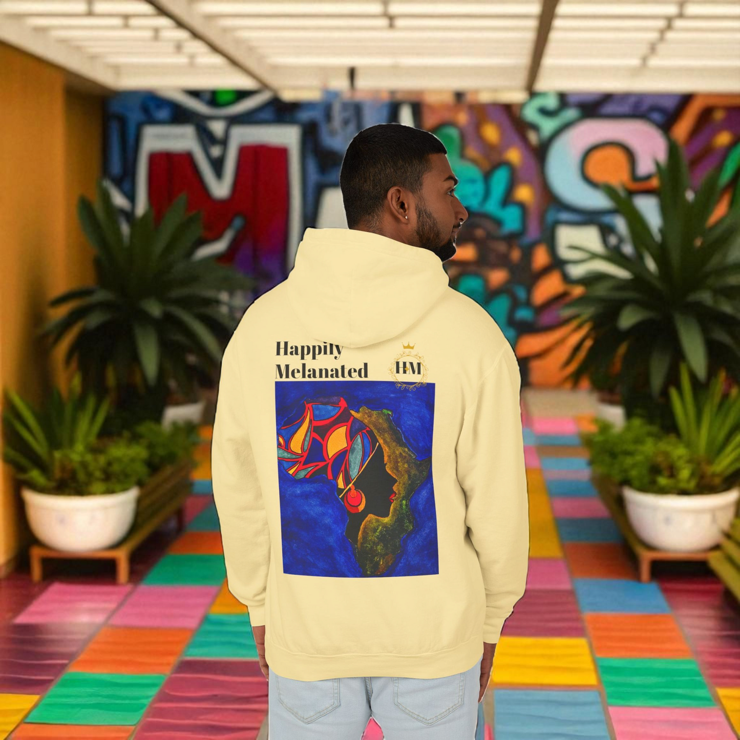 African Continent Art Graphic Unisex Hoodie, Lightweight Sweatshirt